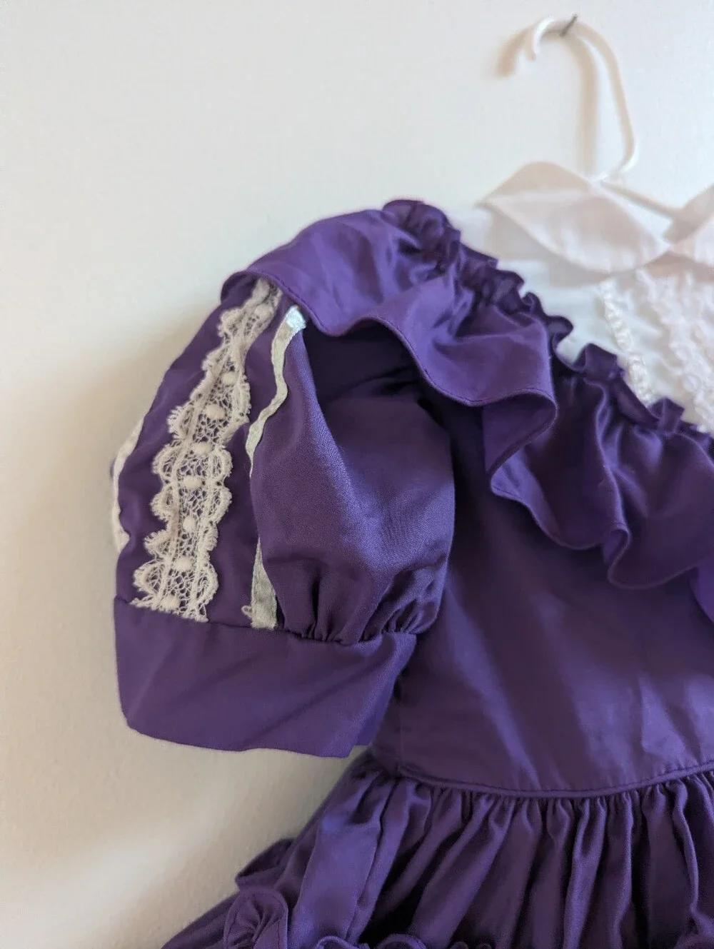 Vtg Martha's Miniatures Dress 3T Purple Ruffle Pageant Holidays